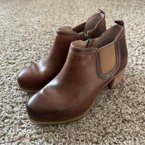 Dansko Chestnut Leather Ankle Booties